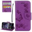 Huawei P8 Lite (2017) Butterflies Leather Case - Purple - 1