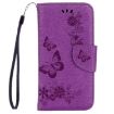 Huawei P8 Lite (2017) Butterflies Leather Case - Purple - 2