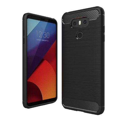 LG G6 Carbon Fiber Texture TPU Case (Black) - 1