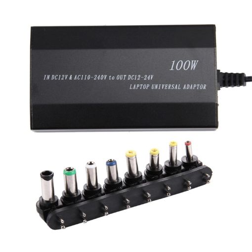 100W Universal Laptop Charger with Car Charger & AC Power Adapter & 8 Adapters - 1