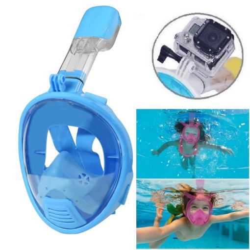 Kids Full Face Snorkel Mask for GoPro Hero11/10/9/8/7/6/5 - 1