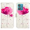 Motorola Edge 40 Neo 3D Painting Leather Phone Case (Flower) - 3