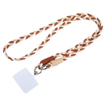 Picture of Universal Phone Three Strand Long Lanyard (White Brown Gold)