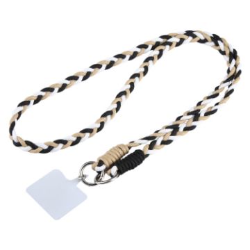 Picture of Universal Phone Three Strand Long Lanyard (White Gold Black)