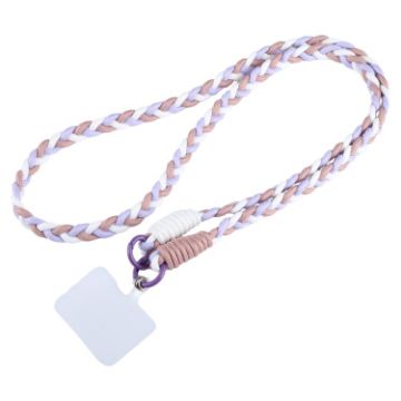 Picture of Universal Phone Three Strand Long Lanyard (White Brown Purple)