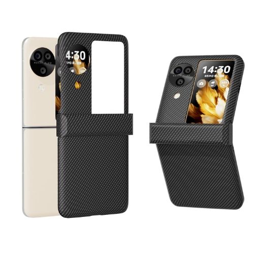 OPPO Find N3 Flip 3 in 1 Carbon Fiber Phone Case - Black - 1