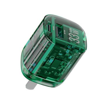 WEKOME WP-U115 33W USB+Type Dual Port GaN Fast Charger Green - 1