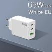 GaN PD65W Type-C x 2 + USB3.0 Laptop Adapter EU Plug White - 2