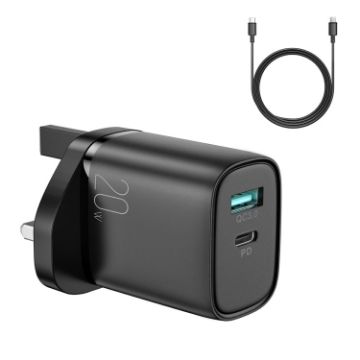 JOYROOM L-QP2011 20W Fast Charger with Cable Set, UK Plug - Black - 1