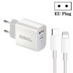 PD30W USB-C/Type-C + QC3.0 USB Dual Port Charger with 1m Type-C to 8 Pin Data Cable - 1
