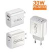 PD30W USB-C/Type-C + QC3.0 USB Dual Port Charger, US Plug - 3