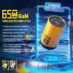 WK WP-UO1 65W Dual USB-C/Type-C+USB Fast Charger Yellow - 3