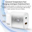 Yesido YC47 USB-C/Type-C + USB Travel Charger with 1m Cable - 3