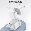USAMS PD35W Dual Port GaN Fast Charger, UK Plug - Black - 2