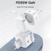 USAMS PD35W Dual Port GaN Fast Charger, EU Plug - Black - 2