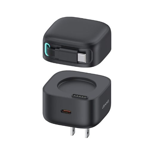 USAMS PD35W Dual Type-C Port GaN Fast Charger - US Plug (Black) - 1