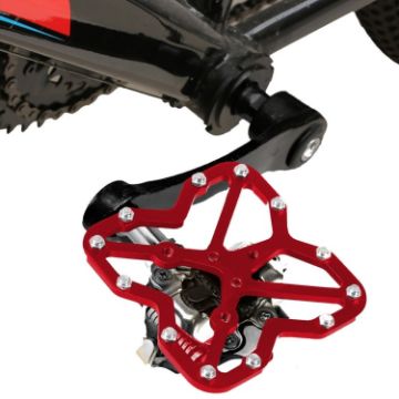 Picture of Single Road Bike Universal Clipless to Pedals Platform Adapter for Bike MTB Shoes, Size: Large (Red)