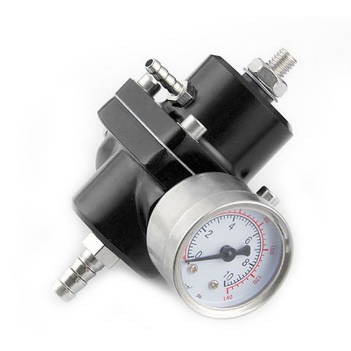 Universal Car Fuel Pressure Regulator with Gauge - Adjustable Oil Pressure - 1
