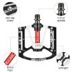 1 Pair WEST BIKING Mountain Bike Aluminum Pedal - Black - 4