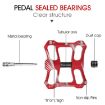 WEST BIKING YP0802080 Aluminum Alloy Bicycle Pedal - Red - 4