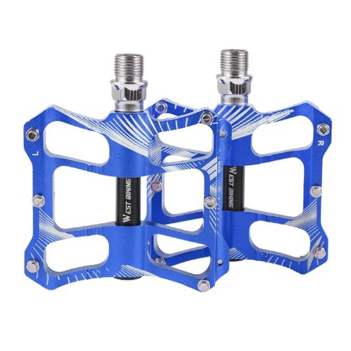 WEST BIKING YP0802080 Bicycle Aluminum Alloy Pedal Blue - 1