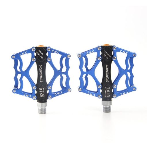 Mountain Bike Aluminum Alloy Non-Slip Bearing Pedal Blue - 1