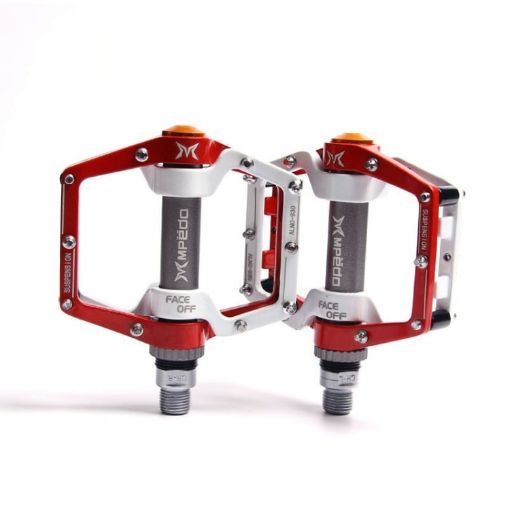 MPEDA Mountain Bike Bearing Pedal - White Red - 1