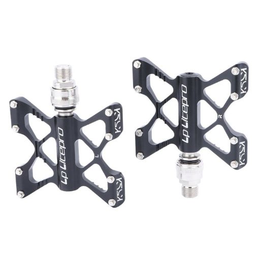 LitePro K5 Folding Bike Aluminum Pedals - Black - 1