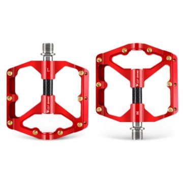 WEST BIKING Carbon Fiber Mountain Bike Pedal (Red) - 1