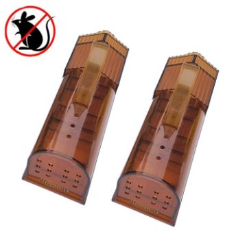 Large Plastic Mousetrap Mouse Cage Pedal Trap - 2 PCS (Brown) - 1