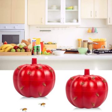 Picture of SK116 2pcs Small Pumpkin Fruit Fly Traps Fruit Flying Worm Catcher (Red)