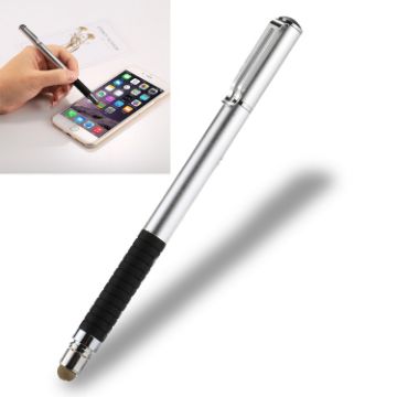 Picture of Universal 2 in 1 Thin Tip Stylus Pen for iPhone, iPad, Samsung - Capacitive Touch Screen Smartphones/Tablet PC (Silver)