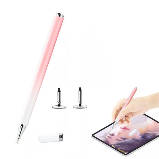 AT-28 Macarone Color Stylus Pen with 2 Pen Head (Pink) - 1