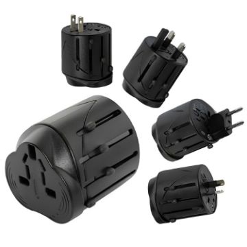 Universal Travel Adaptor - EU AU UK US Plug - Black - 1