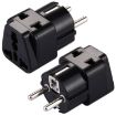 WD-9 Portable Plug Adapter - French/German EU Power Socket Converter - 1