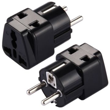 WD-9 Portable Plug Adapter - French/German EU Power Socket Converter - 1