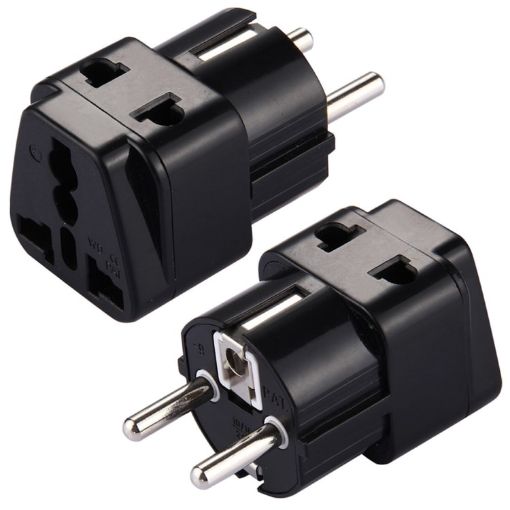 WD-9 Portable Plug Adapter - French/German EU Power Socket Converter - 1