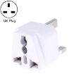 Portable Universal Socket to UK Plug Power Adapter Travel Charger - White - 1