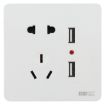 Universal Standard Wall Socket with 2 x USB Ports - Fast Charging - 1