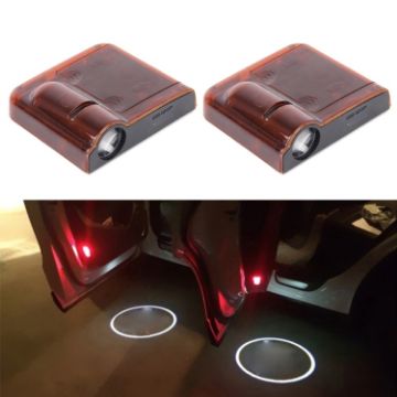 Picture of 2 PCS LED Ghost Shadow Light, Car Door LED Laser Welcome Decorative Light, Display Logo for NISSAN Car Brand (Red)