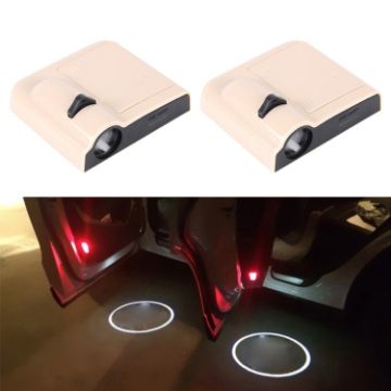 Picture of 2 PCS LED Ghost Shadow Light, Car Door LED Laser Welcome Decorative Light, Display Logo for Toyota Car Brand (Khaki)