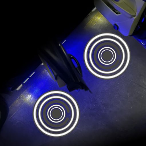 LED Infrared Induction Car Door Welcome Light - Modern Circle White - 1