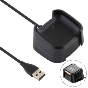 Fitbit Versa 2 Charger Dock Stand with 1m Cable - Black - 1