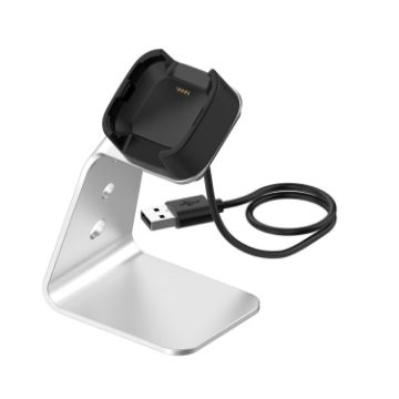 Fitbit Versa 2 Charger Holder - Universal Aluminum Alloy (Silver) - 1