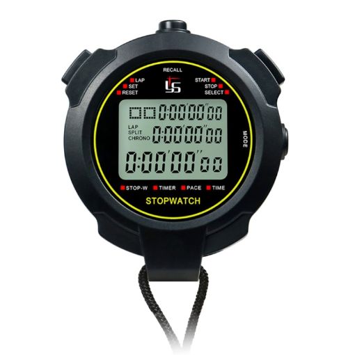 YS Stopwatch Timer Training Fitness Competition Stopwatch, Black - 1