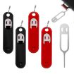 Red Sim Card Tray Eject Tool Keychain with Silicone Case - 2