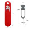Red Sim Card Tray Eject Tool Keychain with Silicone Case - 3
