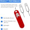 Red Sim Card Tray Eject Tool Keychain with Silicone Case - 4