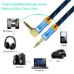 EMK 90-Degree Car 3.5mm Audio Cable Extension Cable, 3M Blue - 4