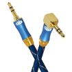 EMK 90-Degree Car 3.5mm Audio Cable Extension Cable - 5M Blue - 2